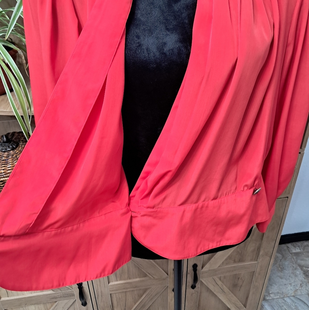Elegant Red Women's Blouse - Picture 6 of 13